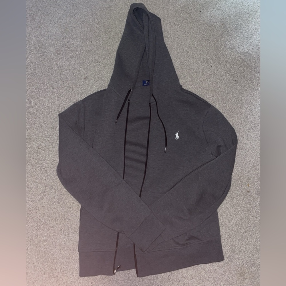 Polo double-knit full-zip jacket grey